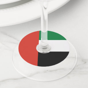 Etiqueta Para Taça De Vinho bandeira dos Emirados Árabes Unidos