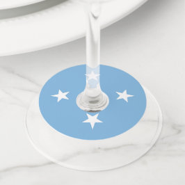 Etiqueta Para Taça De Vinho Bandeira dos Estados Federados da Micronésia