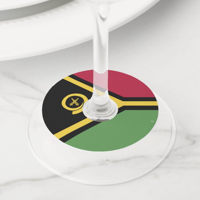 Etiqueta Para Taça De Vinho Bandeira Vanuatu (Close Up)