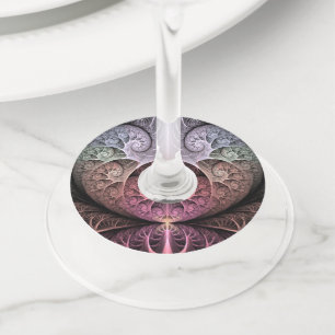 Etiqueta Para Taça De Vinho Batimento cardíaco, Arte fractal de fantasia surre