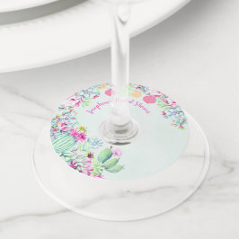 Etiqueta Para Taça De Vinho Cactus Lantern Succult Chá de panela