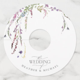 Etiqueta Para Taça De Vinho Casamento de Caligrafia Roxo