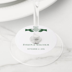 Etiqueta Para Taça De Vinho Casamento Gráfico Simples - Irlandês Claddagh Ring
