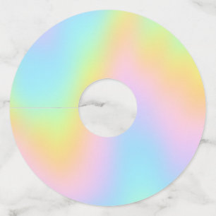 Etiqueta Para Taça De Vinho Casamento magnífico do Pastel Rainbow