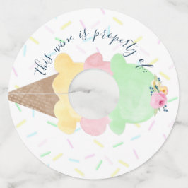 Etiqueta Para Taça De Vinho Chá de Bebê ou Casamento de Sorvete