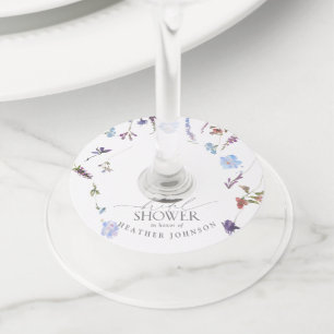 Etiqueta Para Taça De Vinho Chá de panela de Aquarela Azul-poeirento