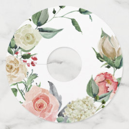 Etiqueta Para Taça De Vinho Cor de água vírgula rosa e creme