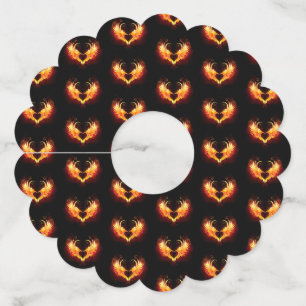 Etiqueta Para Taça De Vinho Coração do Anjo Fogo com Asas