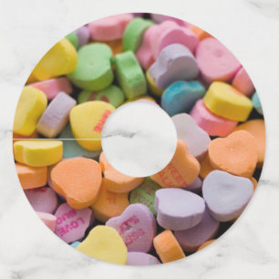 Etiqueta Para Taça De Vinho CORAÇÕES DO CANDY DO namorados