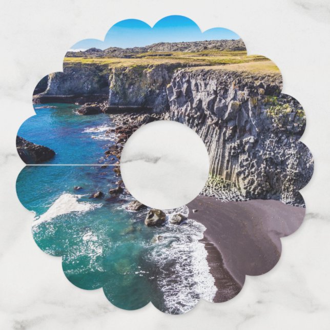 Etiqueta Para Taça De Vinho Costa Hellnahraun, Islândia (Verso)