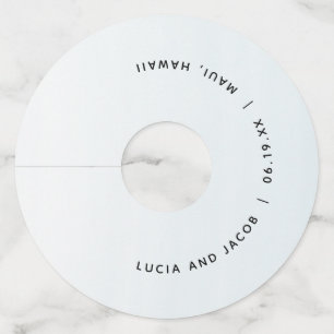 Etiqueta Para Taça De Vinho Costume de destino de aquarelas azuis do oceano