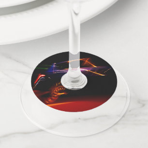 Etiqueta Para Taça De Vinho dança de carro roxo