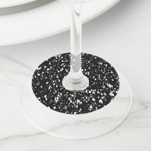 Etiqueta Para Taça De Vinho Desenho de Padrão Abstrato Terrazzo