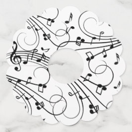Etiqueta Para Taça De Vinho Design de Música da Moda