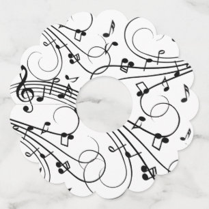 Etiqueta Para Taça De Vinho Design de Música da Moda