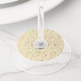Etiqueta Para Taça De Vinho Design de padrão abstrato Terrazzo