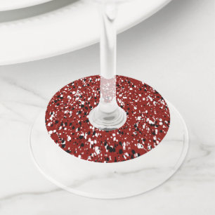 Etiqueta Para Taça De Vinho Design de Padrão Abstrato Terrazzo