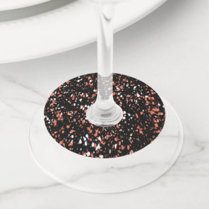 Etiqueta Para Taça De Vinho Design de Padrão Abstrato Terrazzo