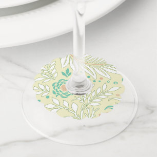 Etiqueta Para Taça De Vinho Design floral 21