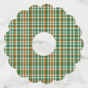 Etiqueta Para Taça De Vinho Dia de São Patrick Irlanda Bandeira colorido gingh
