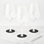 Etiqueta Para Taça De Vinho Elegante Preto Sólido<br><div class="desc">Preto</div>