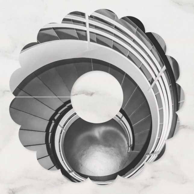 Etiqueta Para Taça De Vinho Escada Circular BW (Verso)