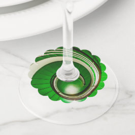 Etiqueta Para Taça De Vinho Escada Circular Verde