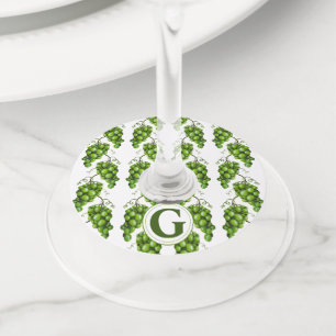 Etiqueta Para Taça De Vinho Etiqueta de Vidro de Vinho de Uvas Verdes
