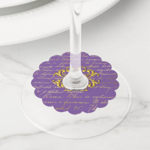 Etiqueta Para Taça De Vinho Etiqueta de Vidro do ouro Manuscrito