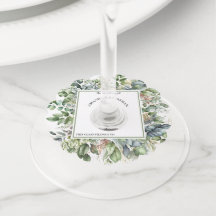 Etiqueta Elegante de Vidro de Vinho de Noiva com A