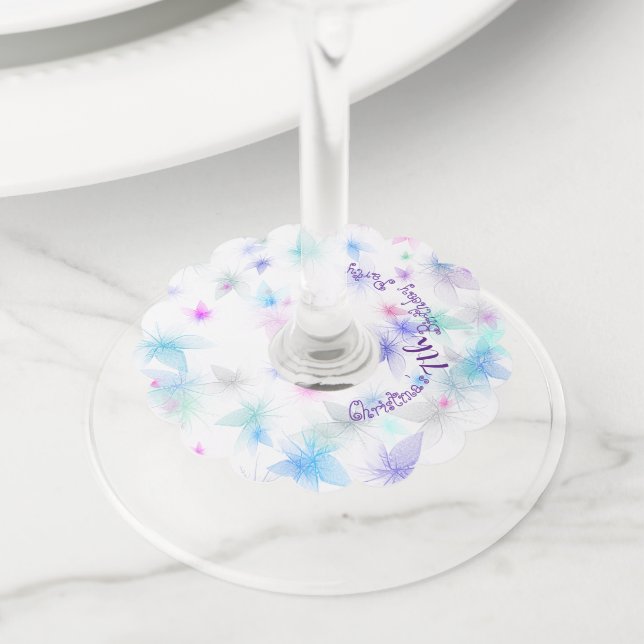 Etiqueta Para Taça De Vinho Feliz aniversário Fada 01 (Close Up)