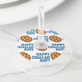 Etiqueta Para Taça De Vinho Feliz Challah Days Hanukkah Jewish Holiday Bread