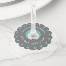 Etiqueta Para Taça De Vinho Festa de Aniversário Chic 50 e Fabulosa