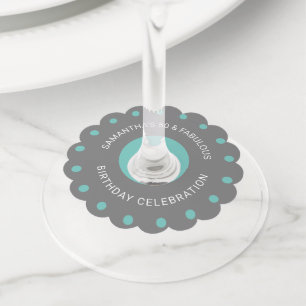 Etiqueta Para Taça De Vinho Festa de Aniversário Chic 50 e Fabulosa