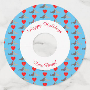 Etiqueta Para Taça De Vinho Fixe de Fecho de Natal Personalizado