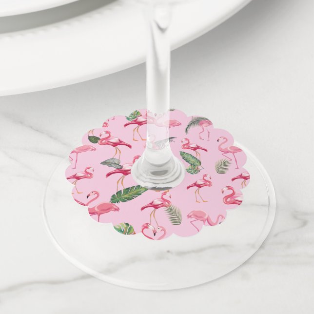 Etiqueta Para Taça De Vinho Flamingos Love Standard 5 (Close Up)