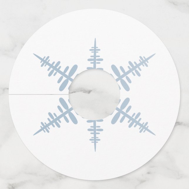 Etiqueta Para Taça De Vinho Floco de neve (Frente)