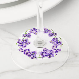 Etiqueta Para Taça De Vinho Flor de marcenaria roxa duranta