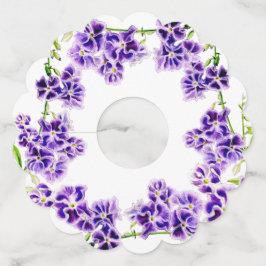 Etiqueta Para Taça De Vinho Flor de marcenaria roxa duranta