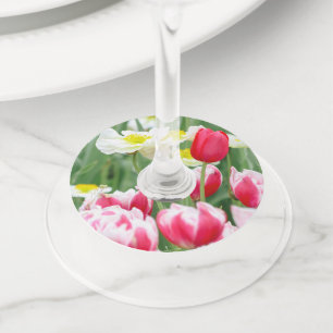 Etiqueta Para Taça De Vinho Flores Amigáveis