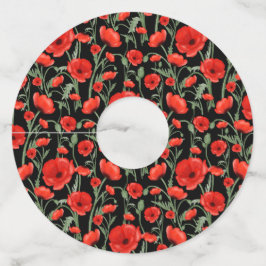 Etiqueta Para Taça De Vinho Flores de vermelhos