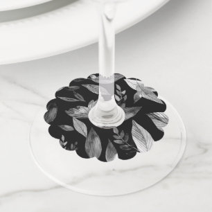Etiqueta Para Taça De Vinho Folhas caídas aquarela 9