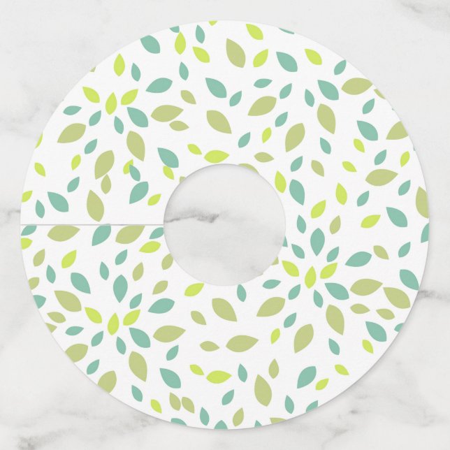 Etiqueta Para Taça De Vinho folhas de árvores (Frente)