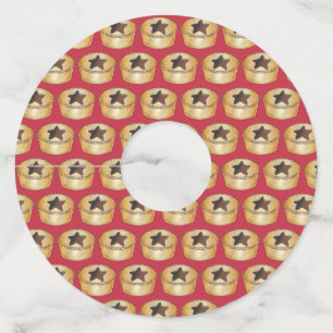 Etiqueta Para Taça De Vinho FRUTA de Natal britânica Mini Pie Fesestivo Comida