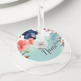 Etiqueta Para Taça De Vinho Graduação de Imagem de Aquarela