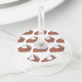 Etiqueta Para Taça De Vinho Janto Feriado de Ação de Graças da Pumpkin Pie