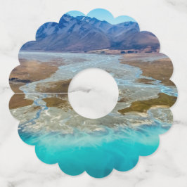 Etiqueta Para Taça De Vinho Lago Tekapo e Alpes do Sul, Nova Zelândia