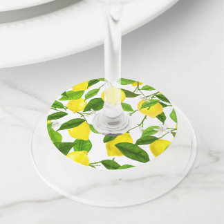 Etiqueta Para Taça De Vinho Limão de Aquarela