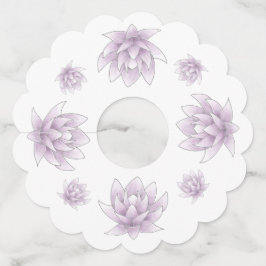 Etiqueta Para Taça De Vinho Lotus Rosa Elegante do chá de panela