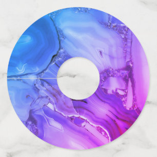 Etiqueta Para Taça De Vinho Mármore Roxo Exótico